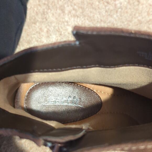 Earth Hilltopper Brown Leather & Suede Wedge Heel Bootie Women's Size 11B - Picture 12 of 12